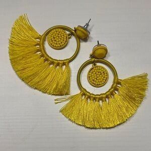 J. Crew Vibrant Yellow Tassel Earrings